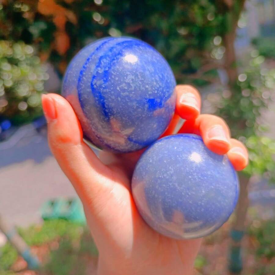 1pc Natural Blue Aventurine Ball, Aventurine Ball, Blue Natural Stone Ball Ornaments, Holiday Gifts, Home Decoration, Garden Decoration