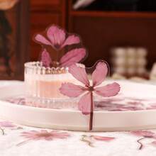 50Pcs Transparent Decor Flower Stickers For Scrapbooking PET Nature Floral Stickers For Journaling Scrapbooking Clear Flower Decals