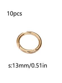 10pcs Spring O-Ring Alloy Buckle Portable Hook Clip Key Ring DIY Accessory For Keychains Bags Wallets Handbags And Pet Leashes School Supplies - Silver - View 7