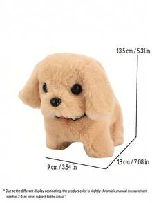 Pet Companion Battery Operated Toy Plush Puppy Pet Electronic Interactive Toy Walking Barking Wagging Tail Simulation Model Puppy Electronic Robot Dog Soft Fur Walking Running Animal Pet Gift Christmas And Halloween Gift - Multicolor - View 4