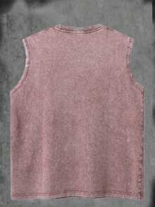 230g Double-Sided Washing, Classic Printed Vest, High-Quality Batik Cotton Retro Fashion Brand T-Shirt, Men's Vest, Beach, Summer Explosions, Holiday Gifts, Perfect Gifts. - Cà phê nâu - Xem 2