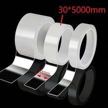 1 件超强双面胶带，高粘性双面胶带，不留残留物，无孔丙烯酸透明胶带，防水钩环，可水洗和可重复使用的防水透明双面胶带，适用于厨房、浴室、家居、婚礼装饰和汽车贴纸。