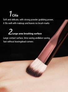 1支中号新月形遮瑕刷，无缝金属手柄，椭圆形刷头，柔软聚酯纤维刷毛，低致敏性，无痕遮瑕，适合所有肤质，带金属手柄，可用作粉底刷、遮瑕刷、腮红刷、修容刷、古铜粉刷、散粉刷等。 - 巧克力棕 - 查看 3