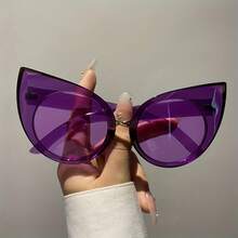 New Retro Classic Cat Eye Frame Ladies Men Old Sense Personality  Fashion Casual Glasses, Suitable For Party Show Daily Wear - Màu tím - Xem 2