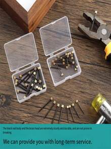 50pcs/100pcs Box Black Photo Frame Copper Nails, Steel Nails, Gold Iron Nails, Wood Wall Nails Set
