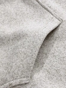 MAISONFOX Men's Solid Color Casual Loose Fit Thermal Lined Hoodie Sweatshirt Jacket, Autumn/Winter - Light Grey - View 9