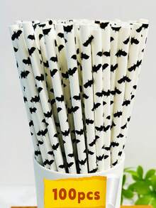 25 unidades Pajitas de Halloween, pajitas de papel desechables creativas para jugo y cócteles con diseños de calabaza, calavera, rayas, ondas y puntos, adecuadas para fiestas, eventos, manualidades, Halloween, cumpleaños y otras ocasiones, decoraciones prácticas, decoración de Halloween con fantasma y calabaza, decoraciones para fiestas - Multicolor - Ver 17