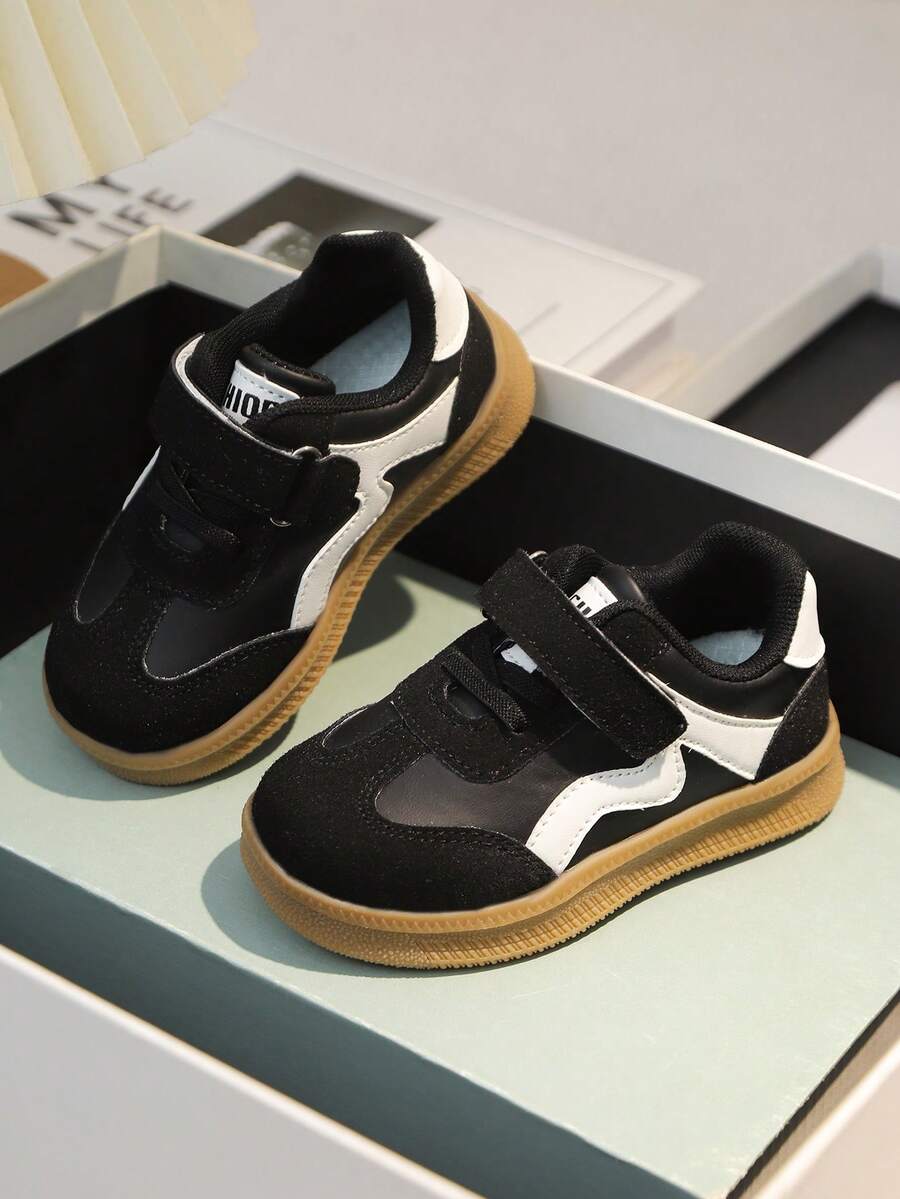 1 par de zapatillas deportivas casuales clásicas de suela de goma con diseño de gancho y bucle antideslizante y suave, de estilo unisex, adecuadas para el otoño