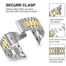 1pc Women's And Men's AppleWatch Band Bracelets Replaceable Strap Wristband, Stainless Steel Adjustable Quick Release Waterproof Breathable Bracelet Smartwatch Accessories For Mother's Day,Father's Day,Holiday Gifts For Men And Women - Silver - View 3