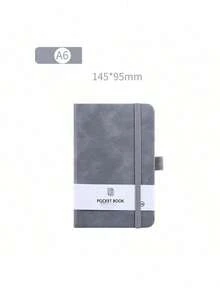 1pc A7 Lace-Up Notebook, A5 Skin-Feel Leather Student Diary Notebook, A6 Student Memo Daily Planner