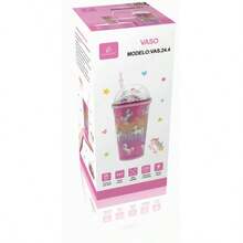 Unicorn Drink Cup With Straw - White - View 4