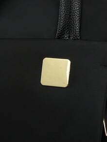 牛津布防水女士双肩包，笔记本电脑包，适合工作和旅行，大容量通勤包，轻便易携，适合女孩、女士、学生、大学生、上班族和白领，适用于工作、商务、旅行、学校、办公室、户外、旅游、图书馆、通勤等各种场合。 - 黑色 - 查看 10