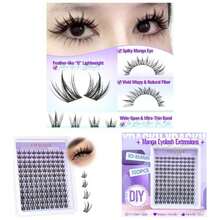 Anime Lash Clusters With Spikes Manga Eyelash Clusters Band Spiky Clusters Eyelash Extensions Natural Cluster Lashes Wispy 10 - 16mm Lash Extension Band Individual Lashes 120Pcs - Phim hoạt hình 01 - Xem 2