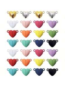 5-20对心形磁扣连接器 DIY 珠宝制作配件 情侣项链手链