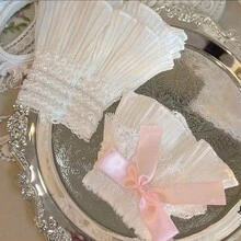 1 Pair Nail Art Photo Shoot Cuffs, Nail Art Lace Wrist Sleeves, Elastic Wrist Cuffs For Sleeves Lace Cuff Shooting Background Props, Lolita Lace Gloves Women's Floral Lace Short Wrist Cuff For Wedding Masquerade, Sweater Cuffs