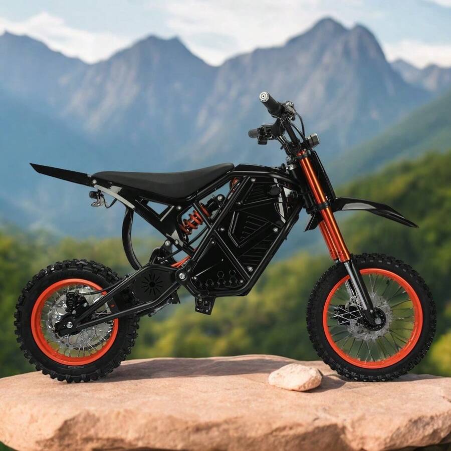 Electric Motorcycle, Off-Road Racing, V8 2000W Powerful Motor, 48V23Ah Long-Range Battery, Electric Bicycle, Front And Rear Dual Shock Absorbers, Long Range 45 Miles Dirt Bike Electric - 黑色 - 查看 1