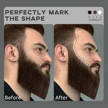 050White Barber Pencil For Lineup Magic Hairline Beard Guide Shaping Pencils Barber Chalk For Design Hairline Razor Trace Barber Pencils Set With Sharpener Ruler Brush For Men-1 - Black White Brown - View 4