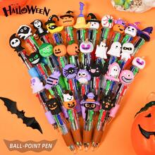 30/20/10/5/1 Pc, Halloween Cartoon Mini Four-Color Ballpoint Pens, Smooth Writing, Cartoon Halloween Style Gel Pens, Cute Pumpkin And Ghost Designs, 0.5mm Fine Tip Black Ink, Perfect For Party Favors, Office Supplies, Fun Gifts For Friends, School Supplies, And Back-To-School Season.