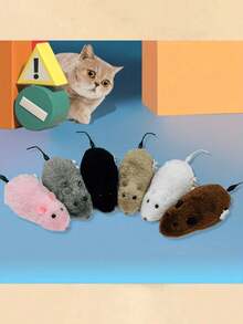 Wind-Up Spring Plush Toy, Realistic Fake Mouse Can Run, Random Colors Of Cats&Dogs Pets Toys