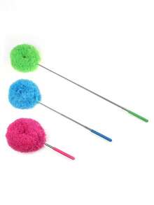 1 件超大长柄超细纤维吊扇除尘器 - 防尘，适合女士清洁和卫生可重复使用，伸缩杆除尘刷用于天花板和吊扇清洁，可机洗，易于清洁的刷子 - 可拆卸头，适用于房车和家庭使用，可清洗和可拆卸头 - 彩色 - 查看 4