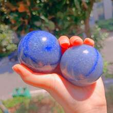 1pc Natural Blue Aventurine Ball, Aventurine Ball, Blue Natural Stone Ball Ornaments, Holiday Gifts, Home Decoration, Garden Decoration