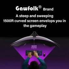 GAWFOLK 34-Inch Curved Gaming Monitor, 4K UHD 165Hz, AMD FreeSync Premium, IPS Panel, 1500R, USB-C & DP Ports, Eye Care, Built-In Speakers - For PC Gaming, Work, And Entertainment, It Is The Perfect Gift Choice For Men Girl,Valentine's Day Gift - 美規A型插(110-127V) - 查看 5