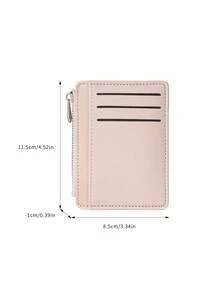 BATSIOE Women's Minimalist Toothpick Pattern Solid Color Mini Thin Card Holder Multi-Functional Card Case Zipper Wallet Coin Purse For Women Money Wallet Mini Wallet Purse Wallet Fall Autumn Card Wallet Y2K