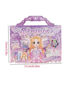 1pc Kids Handheld Magical Girl Sticker Set, DIY For Girls, Decorative Stickers Including Nail Stickers, Dress Up Stickers, Manicure & Outfit Stickers, No-Cut Stickers, Cute Character Stickers, Everyday Fashion Stickers For Girls