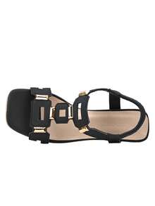 Scarpe da donna stile europeo e americano, design geometrico cavo, slip-on, punta quadrata, tacco largo, suola trasparente, leggere e versatili, resistenti all'usura per l'uso quotidiano