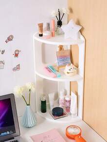 1 件转角书桌收纳架，垂直床边储物架，多功能宿舍角落架，稳定的床头柜架