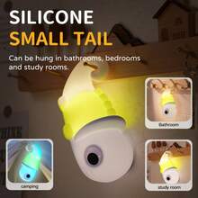 1 قطعة ضوء ليلي صغير لطيف من السيليكون متغير اللون كالحرباء، 7 ألوان، اضغط لتغيير اللون، ديكور غرفة النوم، إضاءة لطيفة، قابل للتعتيم، محمول، قابل للشحن، مناسب لعيد الميلاد وعيد الهالوين والحفلات والهدايا