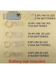 1PC LED Battery Box Copper Light String, Battery Powered, Suitable For Parties, Birthdays, Valentine's Day, Weddings, Anniversaries, Halloween, Christmas, Easter Decorative Atmosphere LED Light String Christmas Decoration XMAS Decor Christmas Tree Gift Decor Thanksgiving Wedding Home Decor Home Decor Fall Decor Autumn Decor Birthday Decorations For Gifts Party Supplies Indoor Outdoor Garden Holiday Festival Decor Halloween Decor Wall Decor Halloween Ornaments