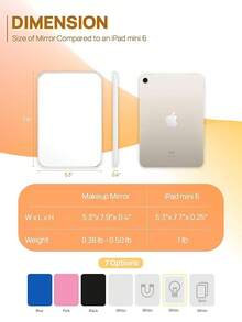 Portable Foldable Mirror 8x5 Inch, Multi-Position Stand & Hanging Hole, Compact Travel Essential White - Trắng-2 chiếc - Xem 2