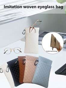 1pc PU Leather Eyeglasses Case, Waterproof Sunglasses Pouch Storage Bag, Ideal Gift