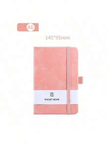 1pc A7 Lace-Up Notebook, A5 Skin-Feel Leather Student Diary Notebook, A6 Student Memo Daily Planner