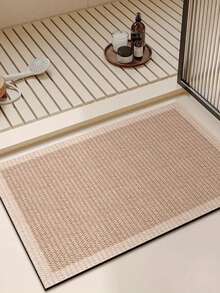 1pc Minimalist Design Bath Mat, Silica Gel Non-Slip Bottom Floor Mat, Bathroom Mat, Easy To Clean, Kitchen Carpet, Doormat, Machine Washable Durable, Bathroom Rug, Doormat, Small Rug, Carpet, Mat, Home Decor, Outdoor Mat, Area Rug, Bedroom Rug, Washable Carpet