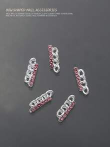 20 件轻奢银合金心形翅膀蝴蝶花朵指甲饰闪亮粉色水钻四角星芭蕾女孩美甲装饰 DIY 指甲宝石适用于亚克力压模指甲手机壳鞋子衣服包包美甲用品指甲饰 - 彩色 - 查看 11