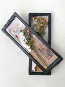 1pc Modern Simple Dried Flower Photo Frame (Plastics)Dried Flower 3D Photo Frames DIY Display Stand Decorative Floating Photo Frame(Not Glass)
