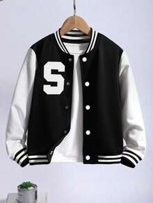 1pc Boys/Teens' Fashionable Casual American Style All-Match Bomber Jacket, Autumn/Winter
