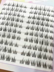 120片高容量向日葵假睫毛，自然逼真的三段式单根睫毛，适合淡妆和裸妆日常使用（随机底部卡片） - C - 查看 8