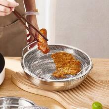 1个加厚304不锈钢空气炸锅脆皮篮，滴油薯条篮，适用于空气炸锅/烤箱，家用油水分离器 - 彩色 - 查看 5