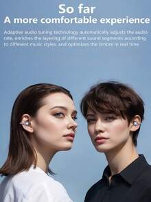 Auriculares inalámbricos Bluetooth con clip, pantalla LED del nivel de batería, sonido protector sin fugas, uso prolongado sin lesiones en los oídos, deportes de oreja abierta sin caídas, compatible con llamadas de voz