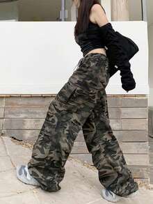 Pantalón Largo Camuflaje de Mujer Estilo de Danza Jazz Hiphop - camuflaje - Ver 1