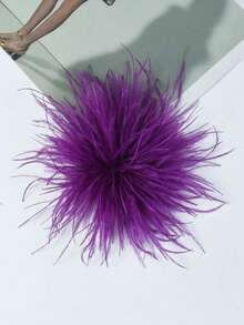 15cm Broche de solapa de pluma de avestruz falsa de alta calidad y estilo retro clásico, accesorio de moda versátil para regalo. Broche de pluma de avestruz vintage europeo y americano, broche decorativo unisex para vestidos, fiestas, manualidades y accesorios para el cabello - flor - Ver 31