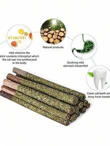 12pcs Cat Cat Sticks, Cat Chew Toys, Natural Wood Sticks For Cats To Play And Relax, Helps Clean Teeth