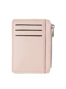 BATSIOE Women's Minimalist Toothpick Pattern Solid Color Mini Thin Card Holder Multi-Functional Card Case Zipper Wallet Coin Purse For Women Money Wallet Mini Wallet Purse Wallet Fall Autumn Card Wallet Y2K