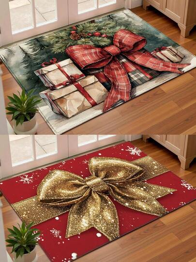 Tapis en fausse laine, cadeau de Noël parfait pour créer une ambiance festive, tapis de cuisine, tapis de salle de bain, tapis de buanderie, convient pour la cuisine, l'entrée, la salle de bain, la buanderie, le couloir, la décoration du salon