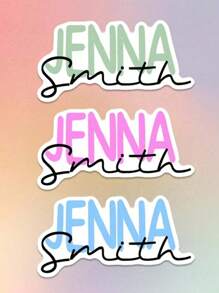 10Pcs Personalized Name Sticker-22 Styles,Custom Name Sticker,Waterproof Vinyl Sticker For Laptop Water Bottle Phone Case Cars Merchandise Decor Decal ,The Ideal Gifts For Teacher, Girl,Boy,Friends,Personalized Ornaments,Holiday Gifts,3 Sizes, Colorful, - Multicolor - View 54