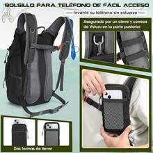 RAINSMORE Mochila de hidratación 18L Mochila de hidratación para Senderismo, Running, Ciclismo, Ciclismo Mochila de hidratación para Hombre y Mujer Cubierta de Lluvia y vejiga de Agua incluida - Negro - Ver 2