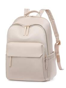Waterproof Large Capacity Backpack, Fashion & Versatile, School Backpack - Beige - View 8